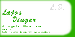 lajos dinger business card